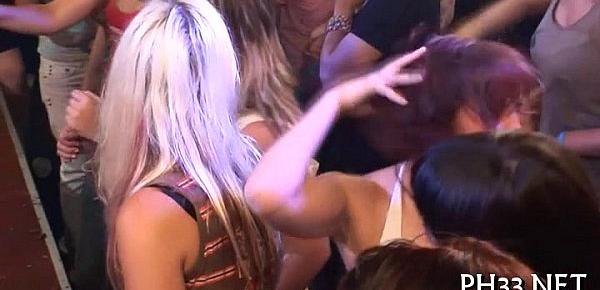  Yong girls in club are cheerful to fuck